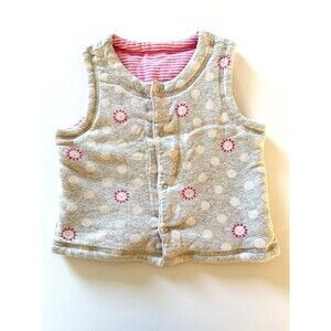 BABY GAP Girls Reversible Vest 18-24 Months Warm Layer Pink Gray Toddler Baby